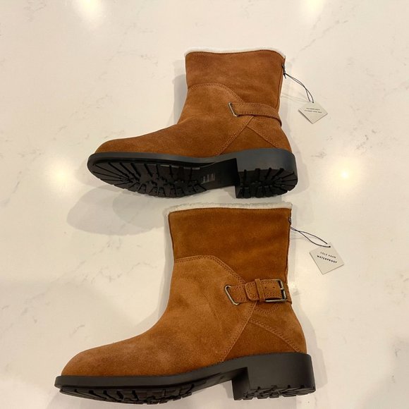 Cole Haan | Shoes | Nwt Cole Haan Waterproof Suede Leather  NWT Cole Haan Waterproof Suede Leather Boootie Low Heel Quiana: Tan : 7.5